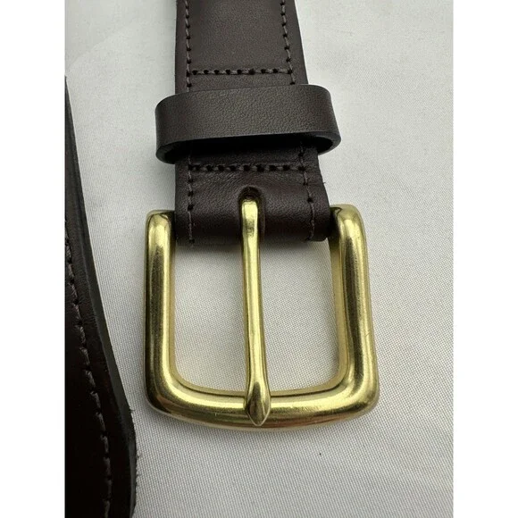 Vineyard Vines Belt Mens 30 Golf Tees Balls Brown Leather Blue Canvas NWT - Picture 2 of 10